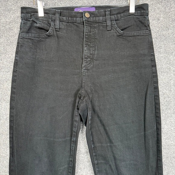 NYDJ Jeans Womens 12 Black Denim Bootcut Lift Tuck Tech High Rise Slimming Panel - Picture 11 of 16